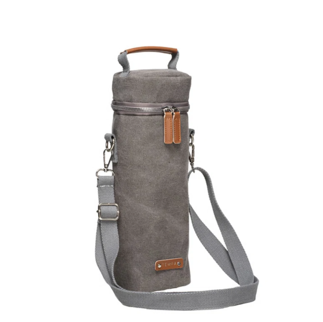 Kayce Slate Grey Insulated Single Wine Bag