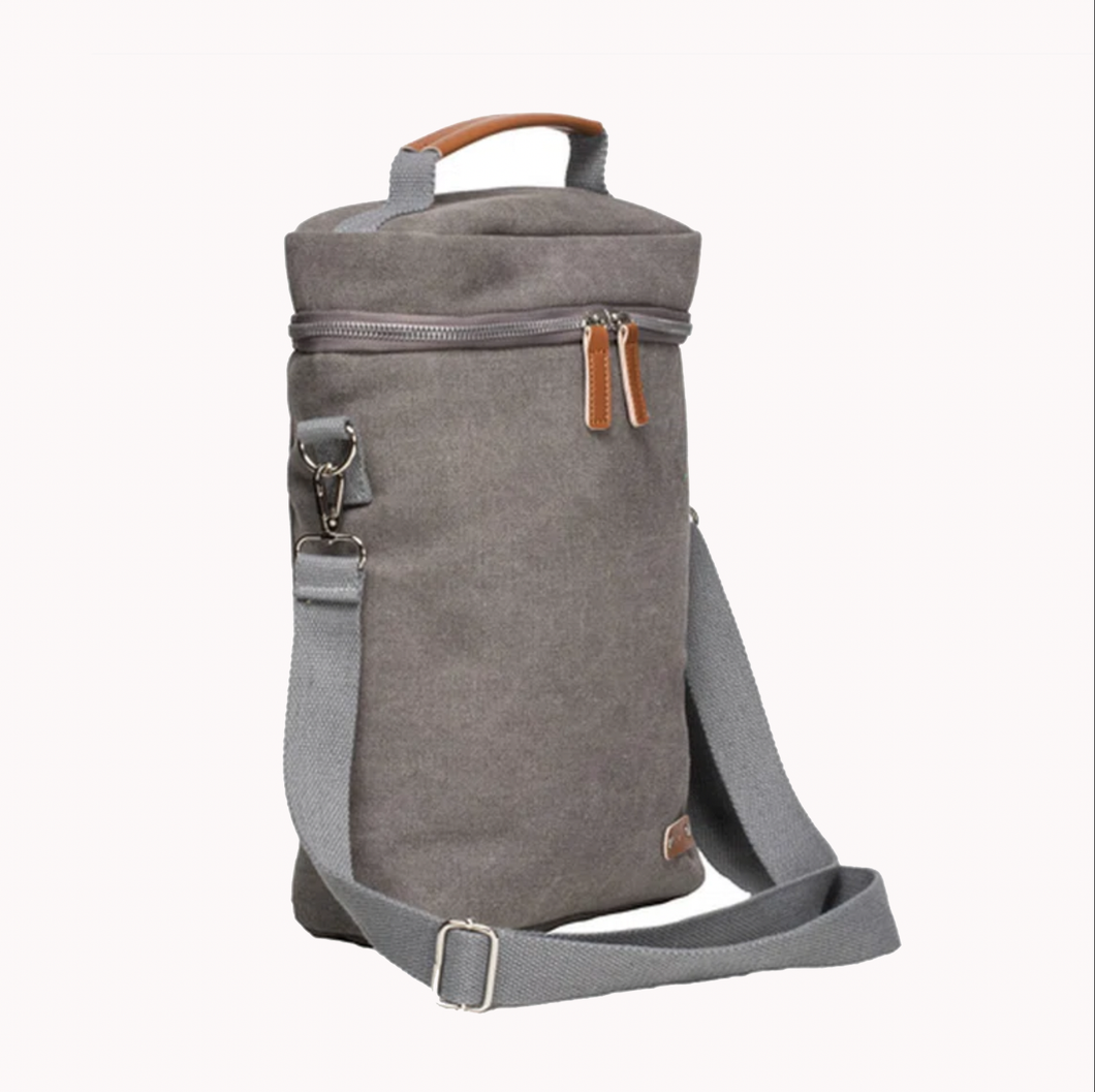 Kayce Slate Grey Insulated Double Wine Bag