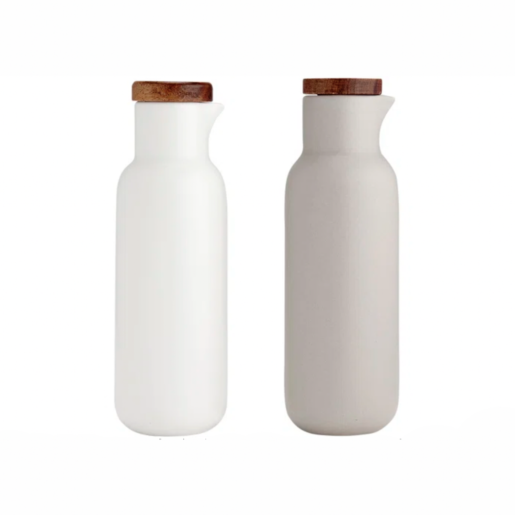 Essentials White/Stone Oil & Vinegar Set