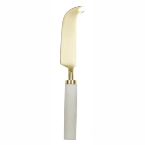 Eli Marble Cheese Knife White/Gold