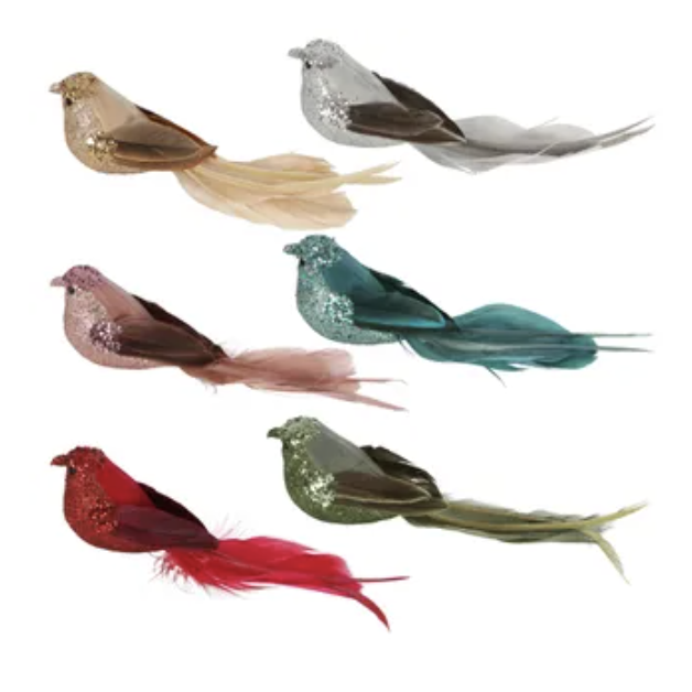 Zinzi Boxed Set of Six Clip on Birds Assorted