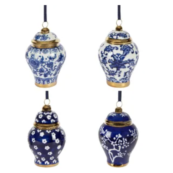 Chinon Ginger Jar Ornaments Blue