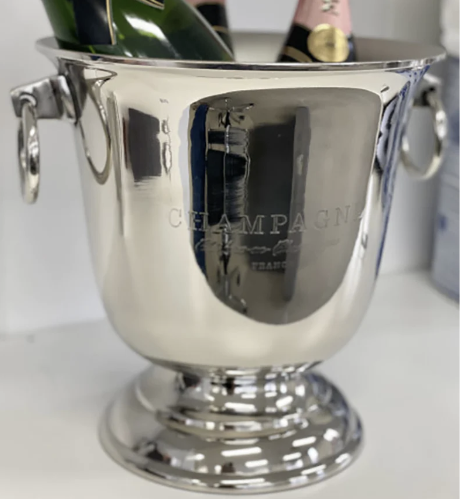 Footed Champagne Bucket Nickle 25x27x28cm