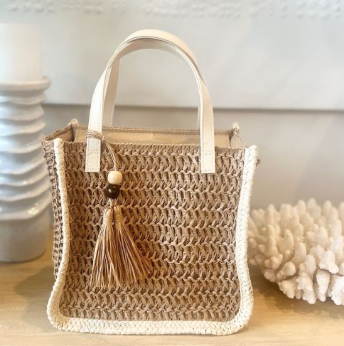 Sol Bag w Tassel Natural Trim