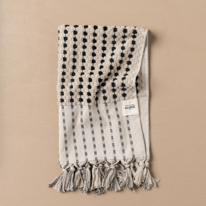 Chickpea Hand Towel | Stone/Black