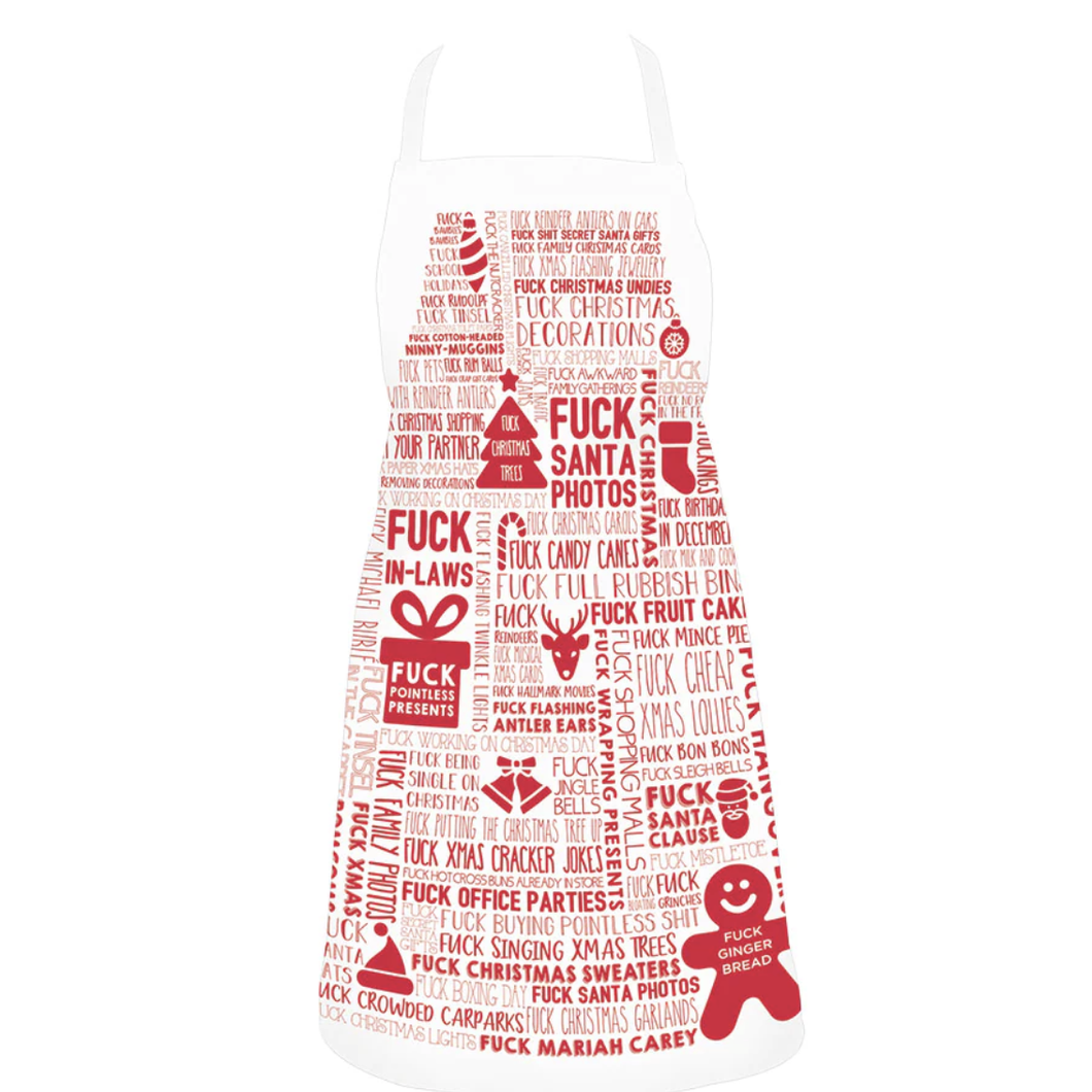 Sp Apron - F Word Xmas Red