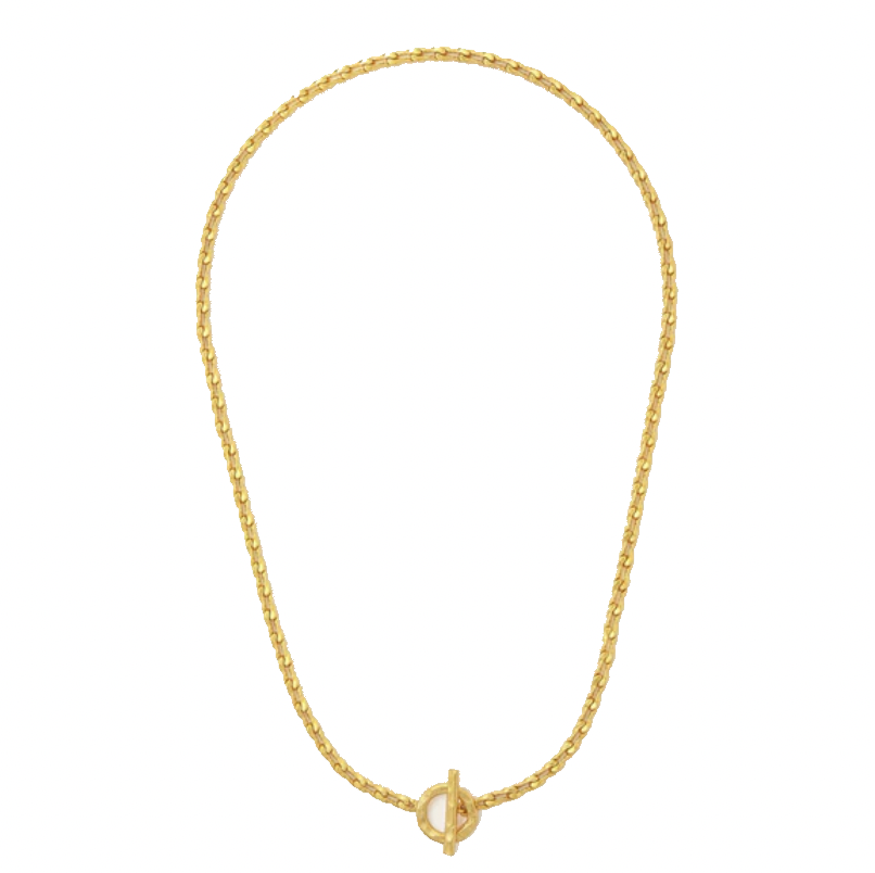 Thea Snake Chain Necklace with T-Bar