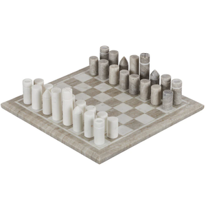 Gambit Marble Chess Set 30x10cm Wh/Beige
