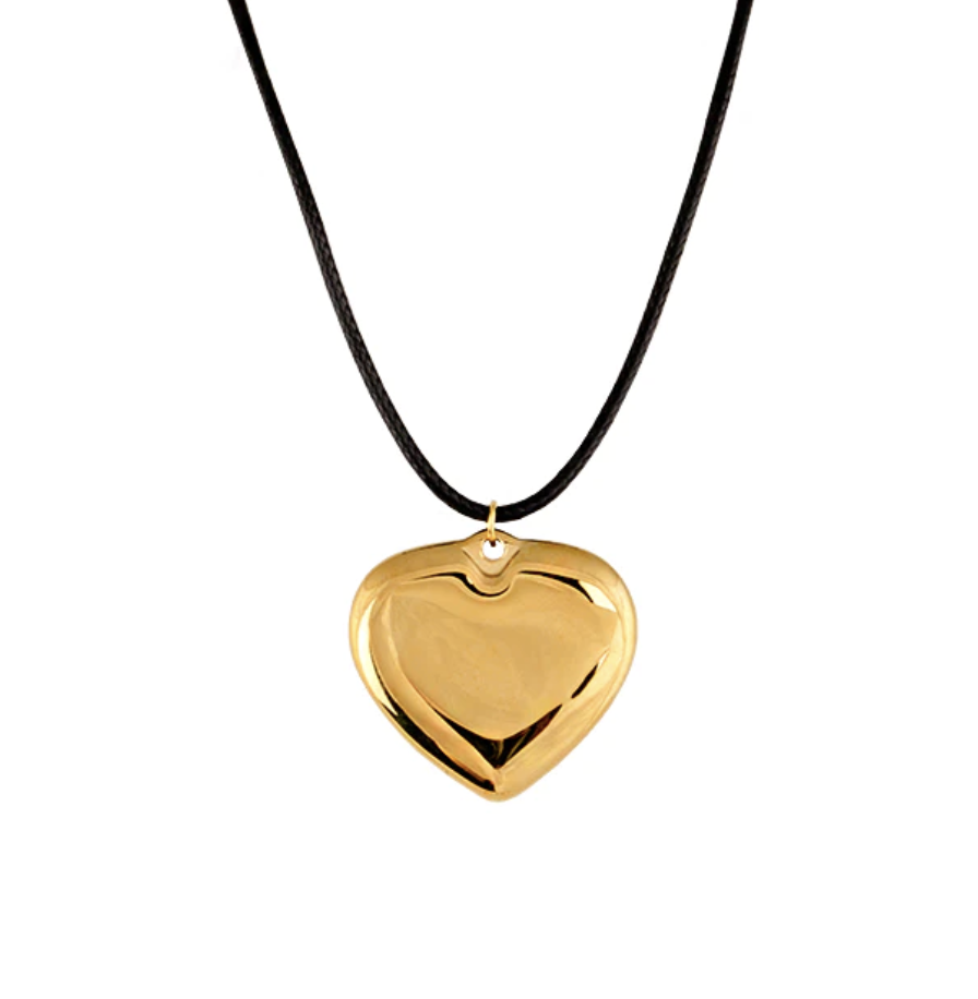Lisa Gold Heart Necklace on Cord