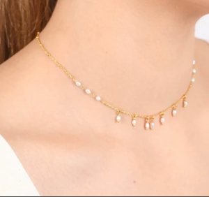 Maria Multi Dangle Pearl Necklace 38cm