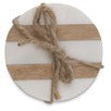 Load image into Gallery viewer, Stripe Round Wood/Marble Coasters Set of 4
