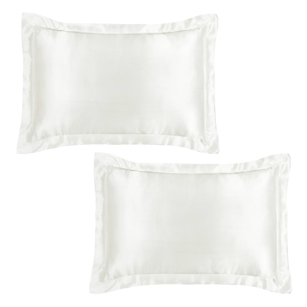 Silk Tailored Edge Pillowcase Set - Ivory