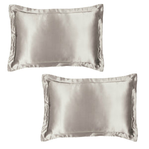 Silk Tailored Edge Pillowcase Set - Silver Mist