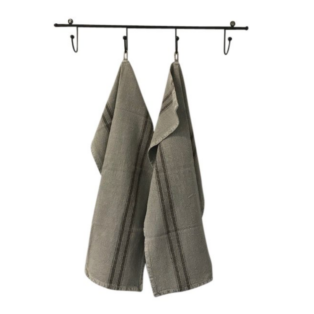 Stripe Slub Tea Towel - Grey