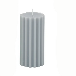 Thick Rib Pillar Candle 5x10cm Blue