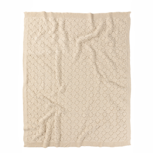 Vintage Cotton Knit Blanket Natural 80x100cm