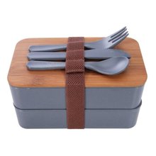 Load image into Gallery viewer, Wheat Straw Bento Box With Cutlery
