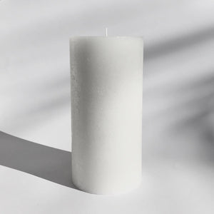 Textured Pure White Candle - Medium 10x20