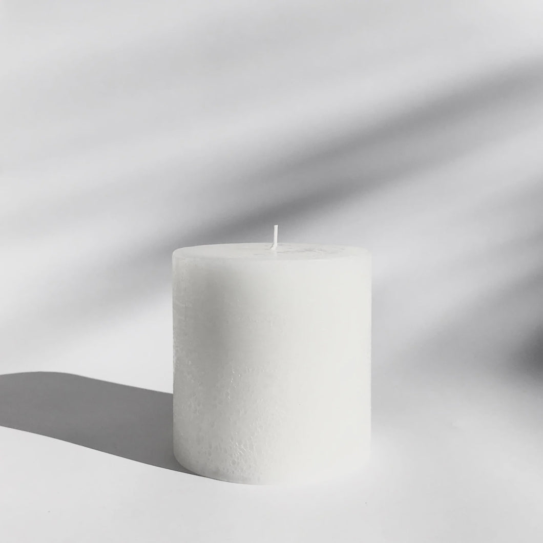 Textured Pure White Candle - Small 10x10
