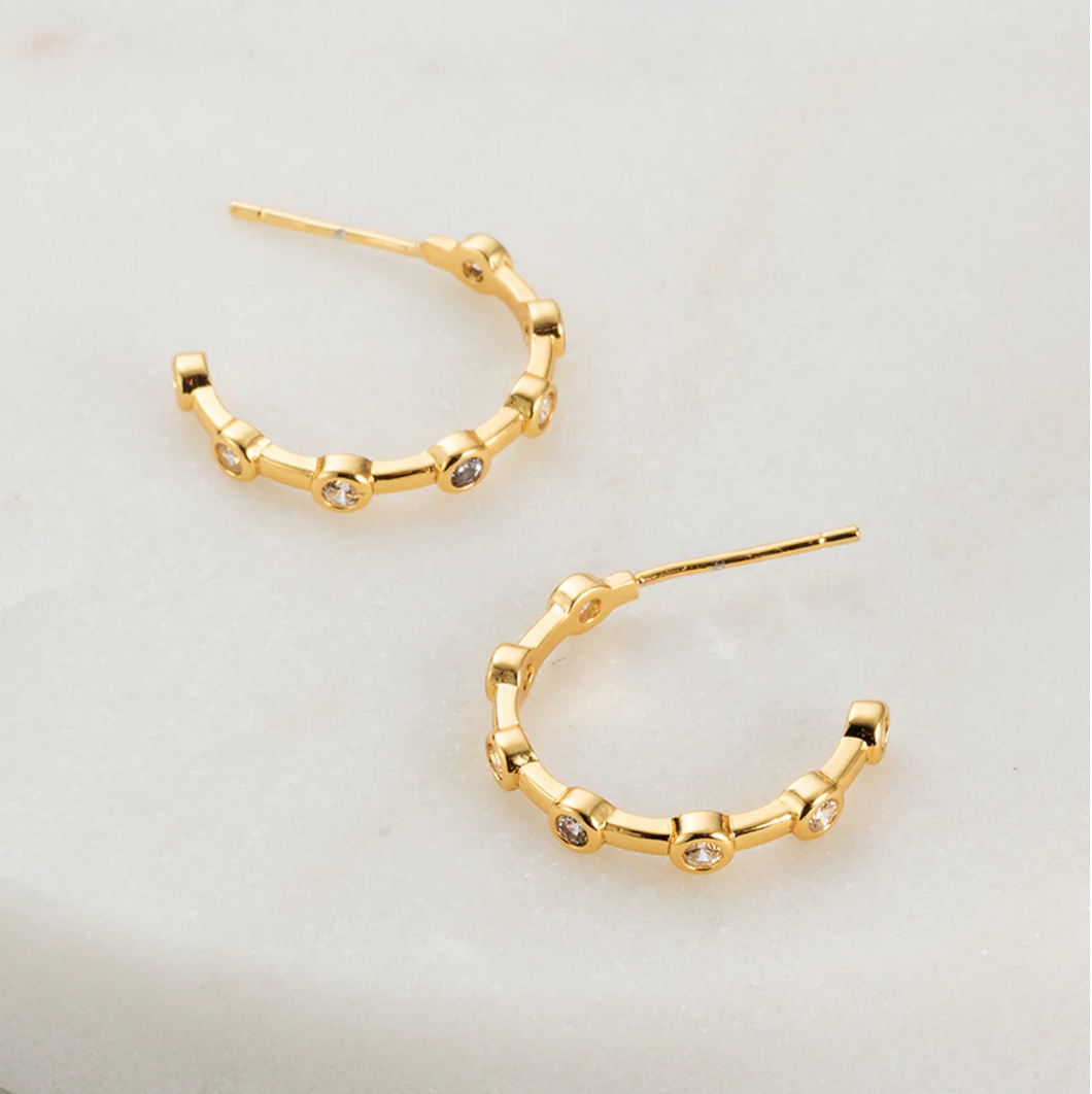 Zafino Helena Earrings - Gold with Clear Crystal
