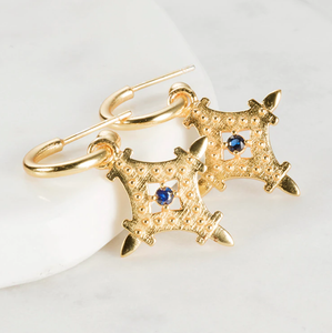 Zafino Jemma Earrings - Gold With Lapis