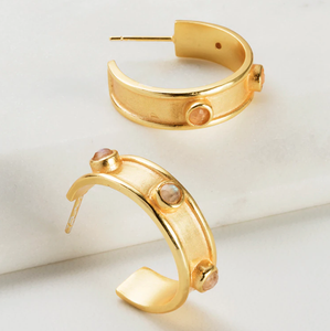 Zafino Zara Hoop Earrings - Moonstone