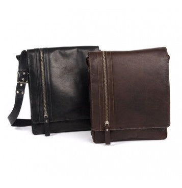 Robert Leather Messenger Bag - Black