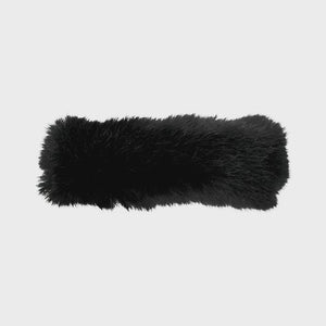 Faux Fur Hair Clip - Black