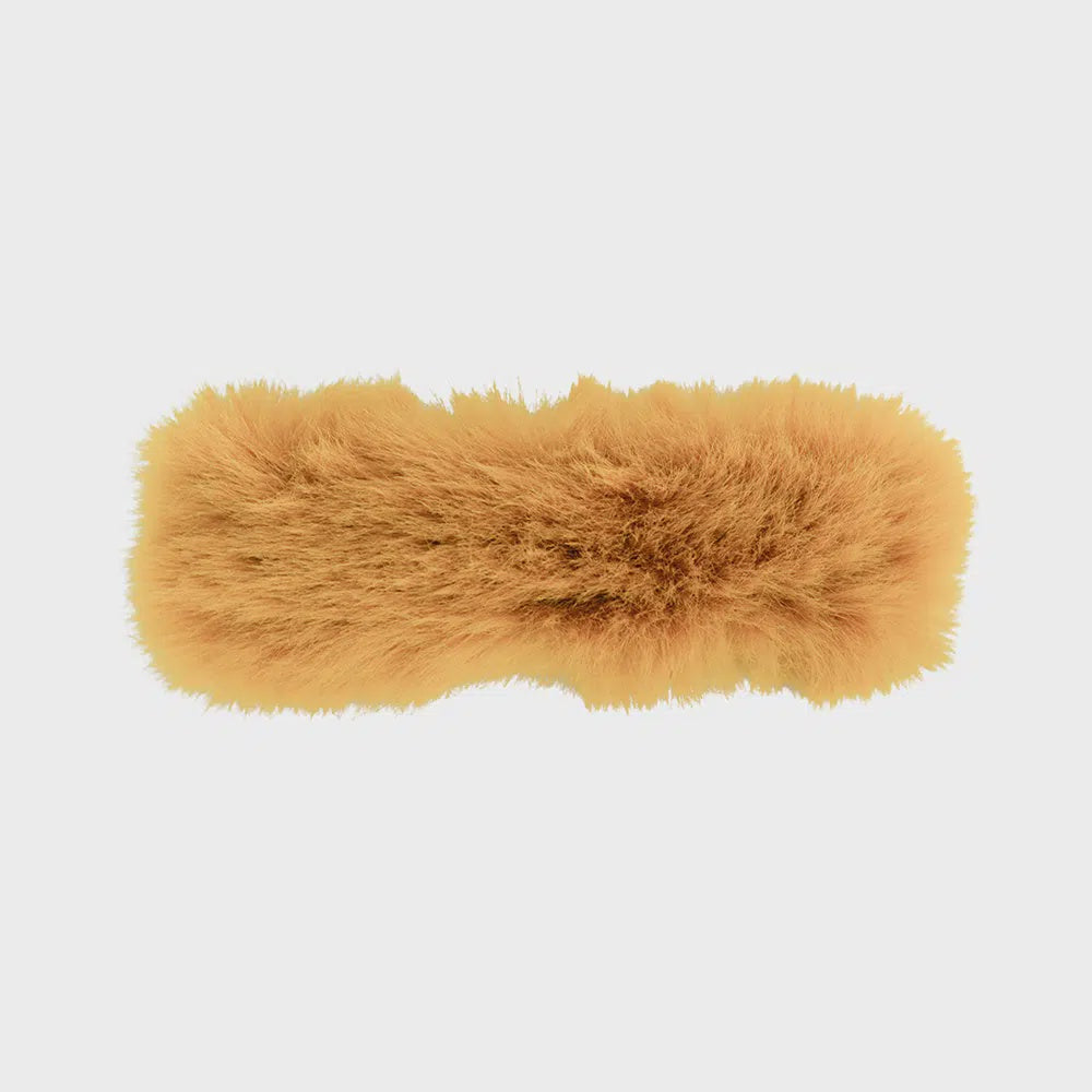 Faux Fur Hair Clip - Mustard