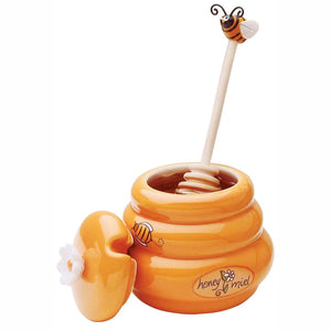 Ceramic Mini Honey Jar + Dipper