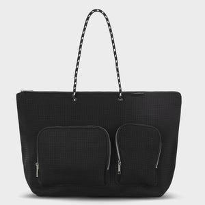 Double Pocket Tote Bag - Black
