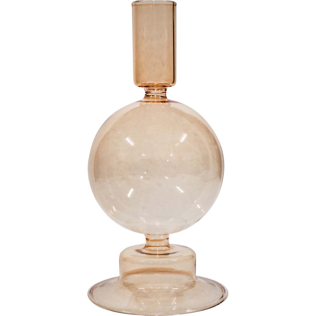 Glass Candlestick Elle Nude