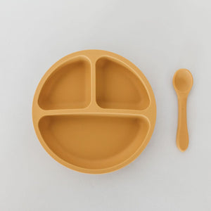 Silicone Suction Plate with Spoon - Honey