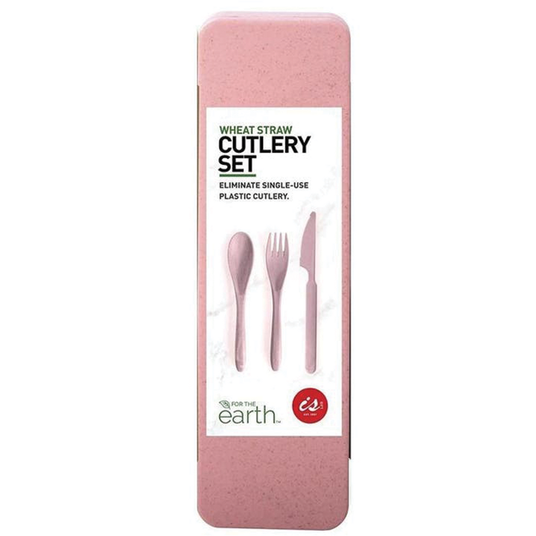 Wheat Straw Travel Cutlery Set - Pink