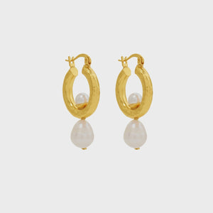 Lexie Pearl Hoop Earrings