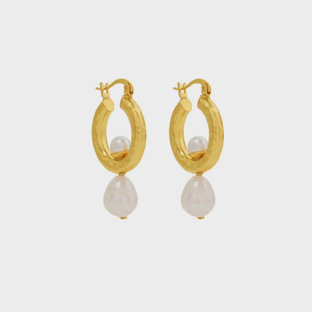 Lexie Pearl Hoop Earrings