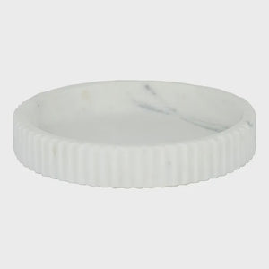 Mara White Marble Round Tray 26cm