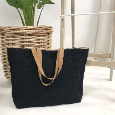 Washed Canvas Bag - Black