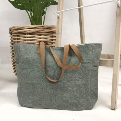 Washed Canvas Bag - Grey