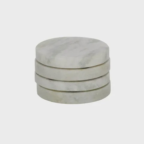 Neo S/4 Marble Coasters - Round Green