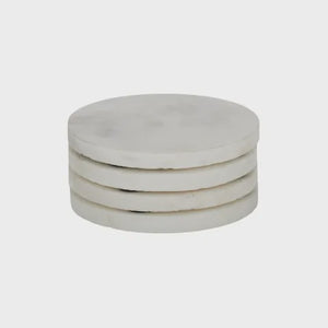 Neo S/4 Marble Coasters - Round White
