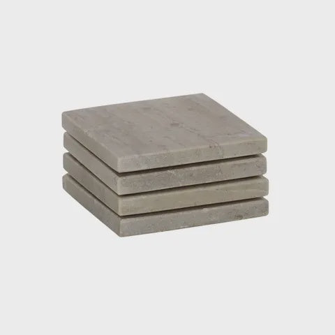Neo S/4 Marble Coasters - Square Beige