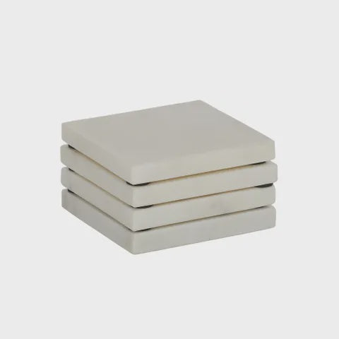 Neo S/4 Marble Coasters - Square White