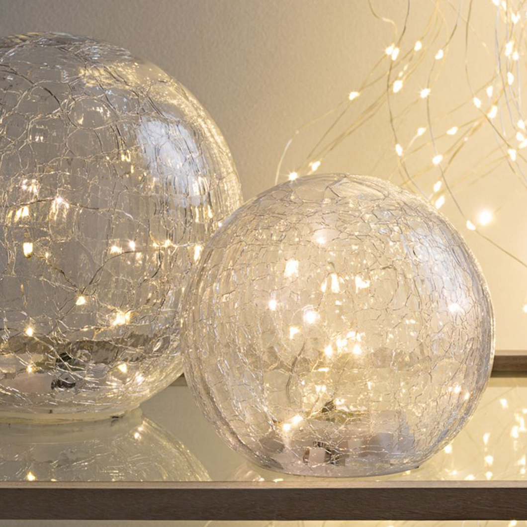 Capella LED crackle glass ball 15cm