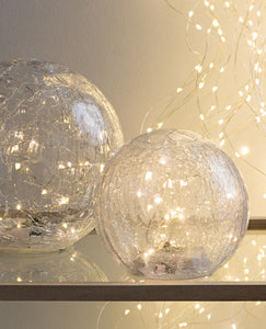 Capella LED Crackle Glass Ball 20cm