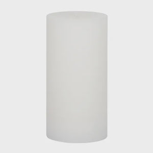 Ribbed Pillar Candle 10x20cm White