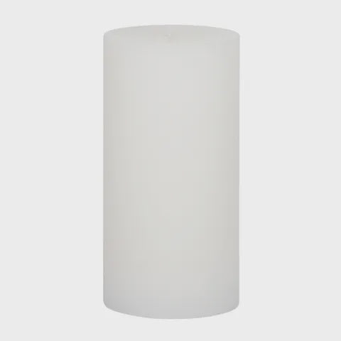 Ribbed Pillar Candle 10x20cm White