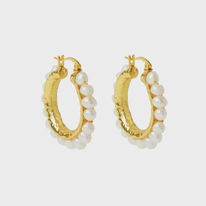 Sasha Pearl Beaded Hoop Earrings