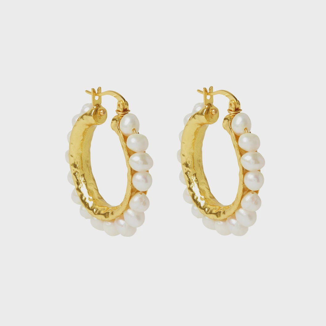 Sasha Pearl Beaded Hoop Earrings