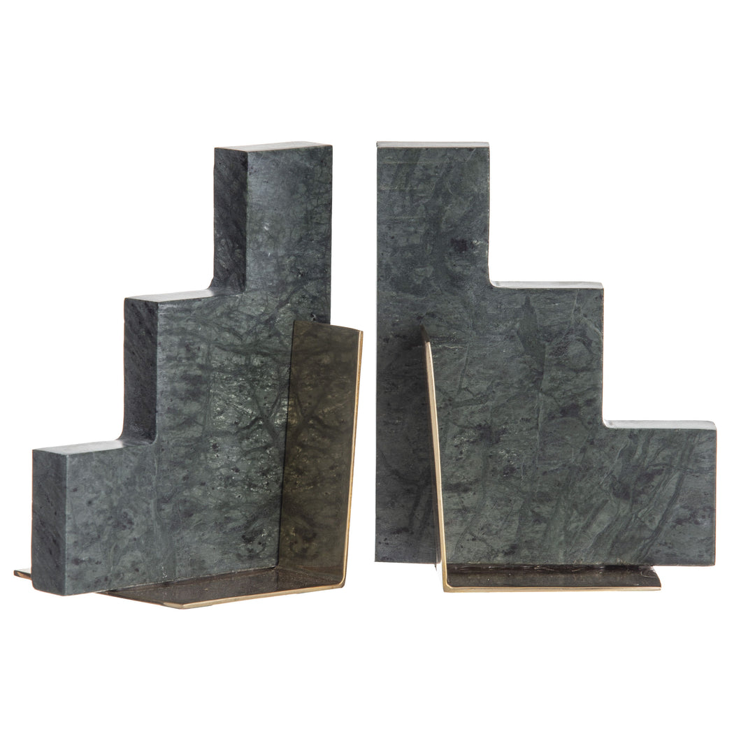 Stepwell Bookends S2 13x8x16cm Gre